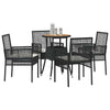 Hage Spisegruppe 5 pcs Svart Poly rattan