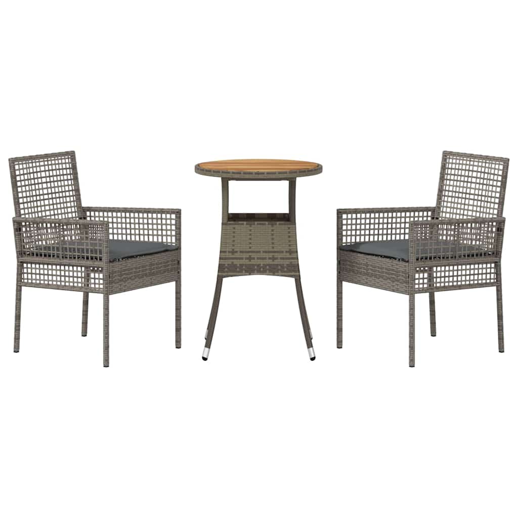 Hage Spisegruppe 3 pcs Grå Poly rattan