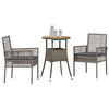 Hage Spisegruppe 3 pcs Grå Poly rattan