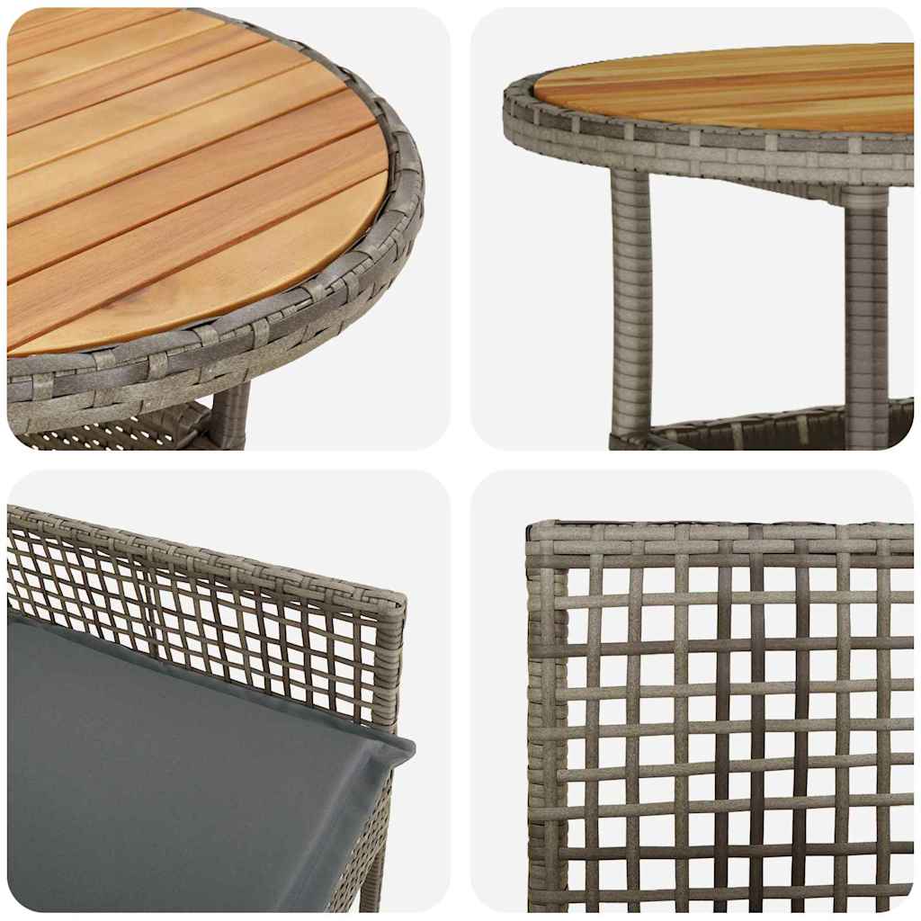 Hage Spisegruppe 5 pcs Grå Poly rattan