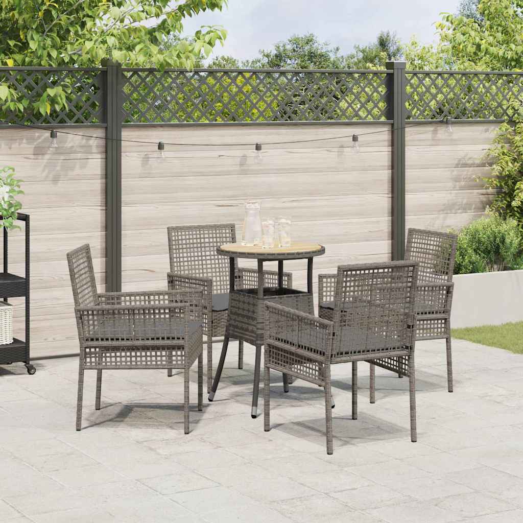 Hage Spisegruppe 5 pcs Grå Poly rattan