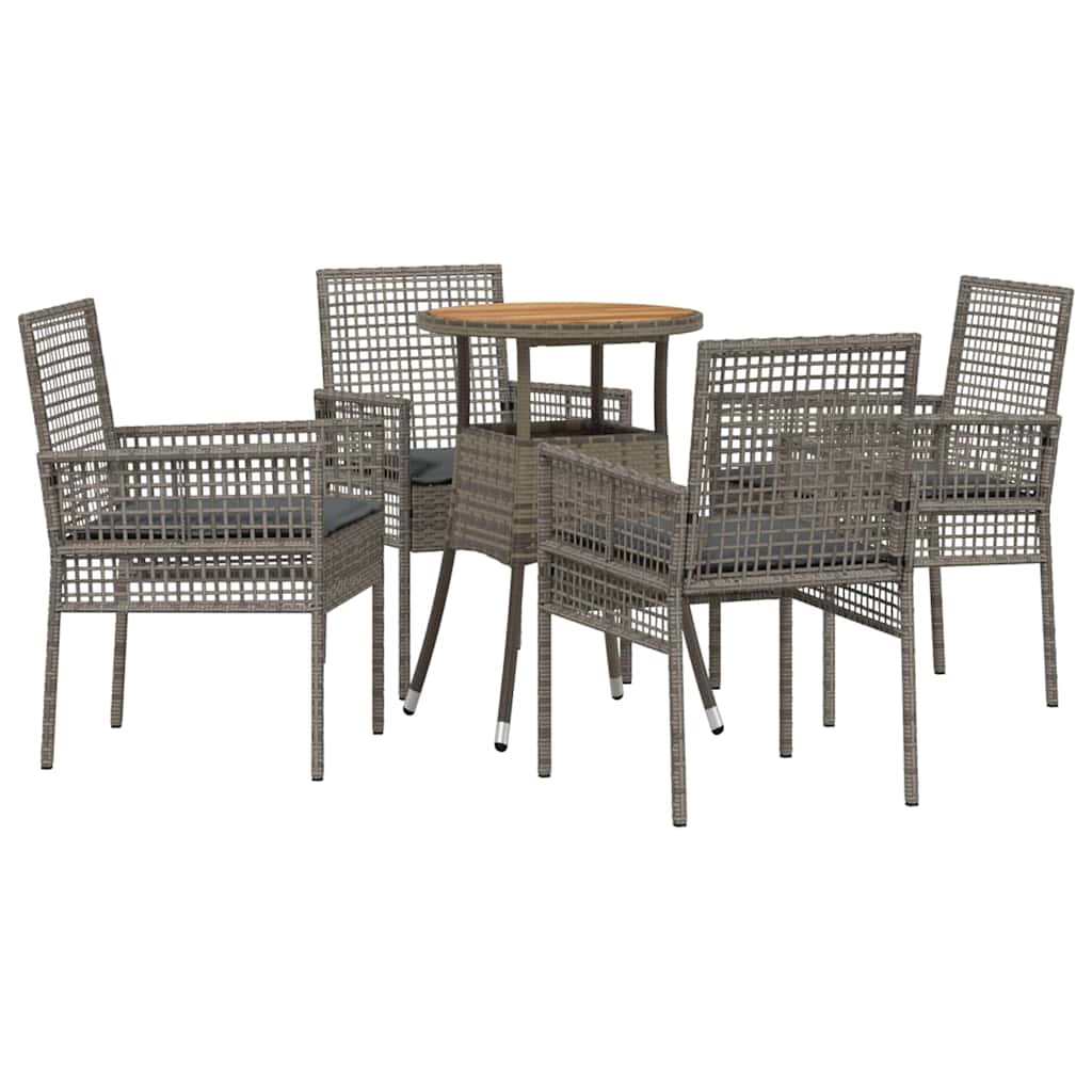 Hage Spisegruppe 5 pcs Grå Poly rattan