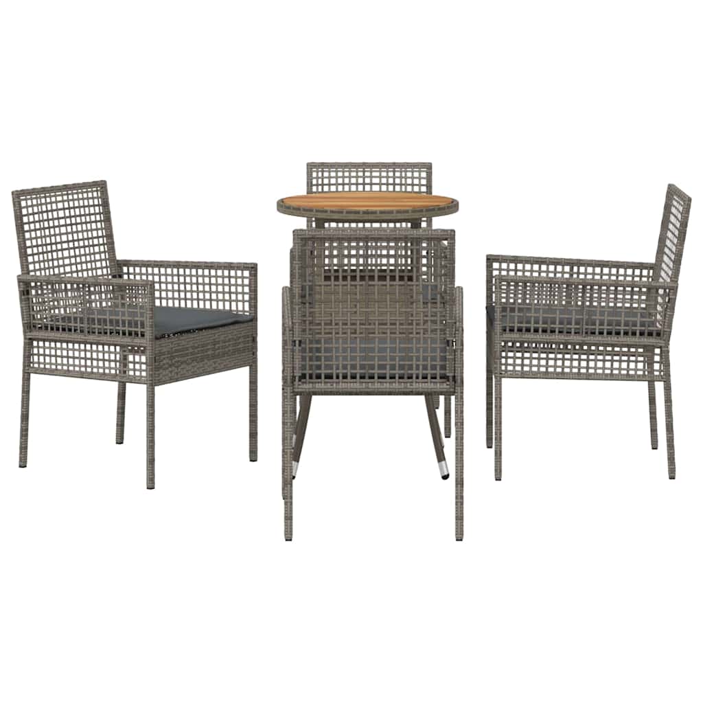 Hage Spisegruppe 5 pcs Grå Poly rattan