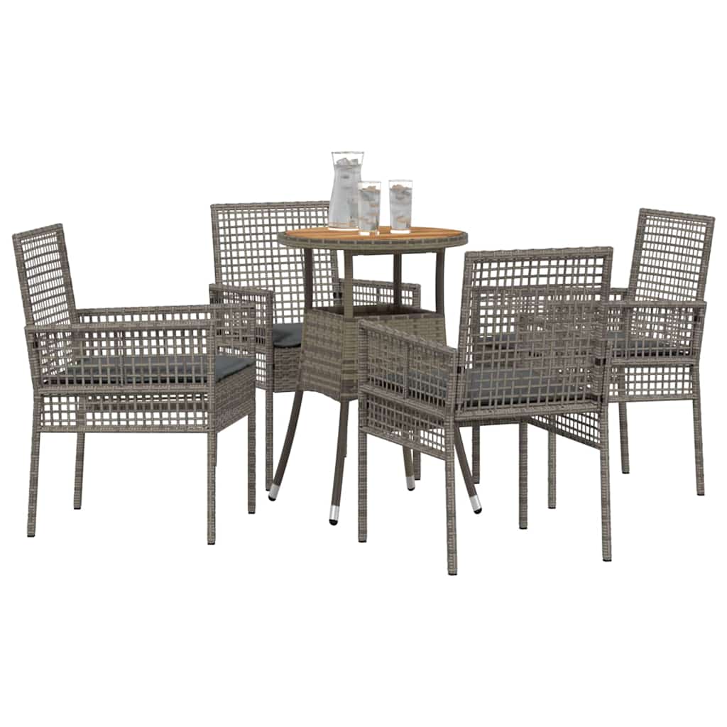 Hage Spisegruppe 5 pcs Grå Poly rattan