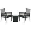 Hage Bistro Sett 3 pcs Svart Poly rattan