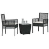 Hage Bistro Sett 3 pcs Svart Poly rattan