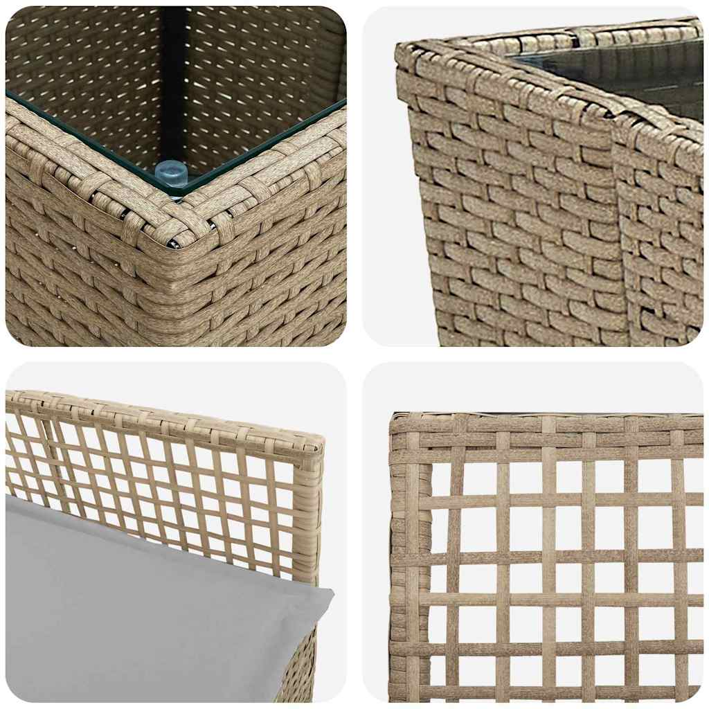 Hage Bistro Sett 3 pcs Beige Poly rattan