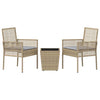 Hage Bistro Sett 3 pcs Beige Poly rattan