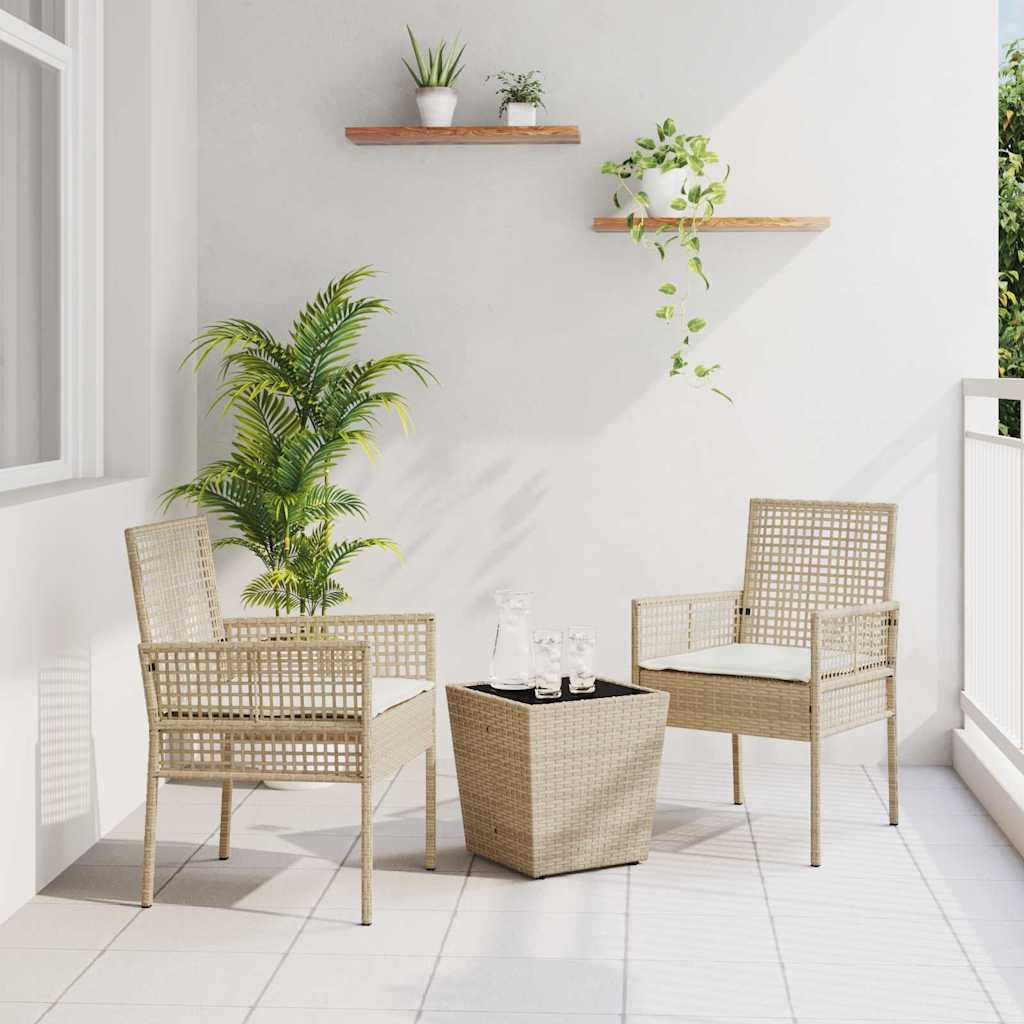 Hage Bistro Sett 3 pcs Beige Poly rattan