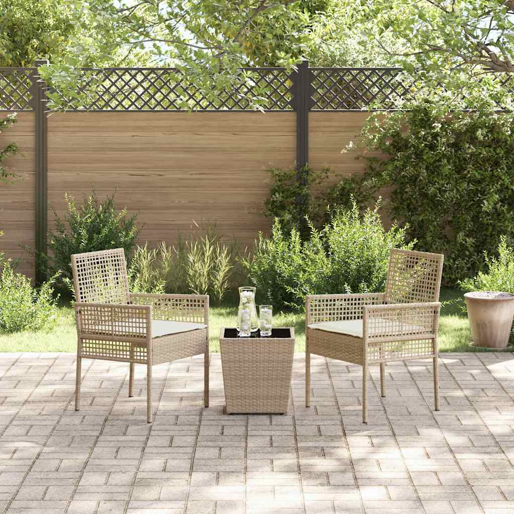Hage Bistro Sett 3 pcs Beige Poly rattan