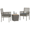 Hage Bistro Sett 3 pcs Grå Poly rattan