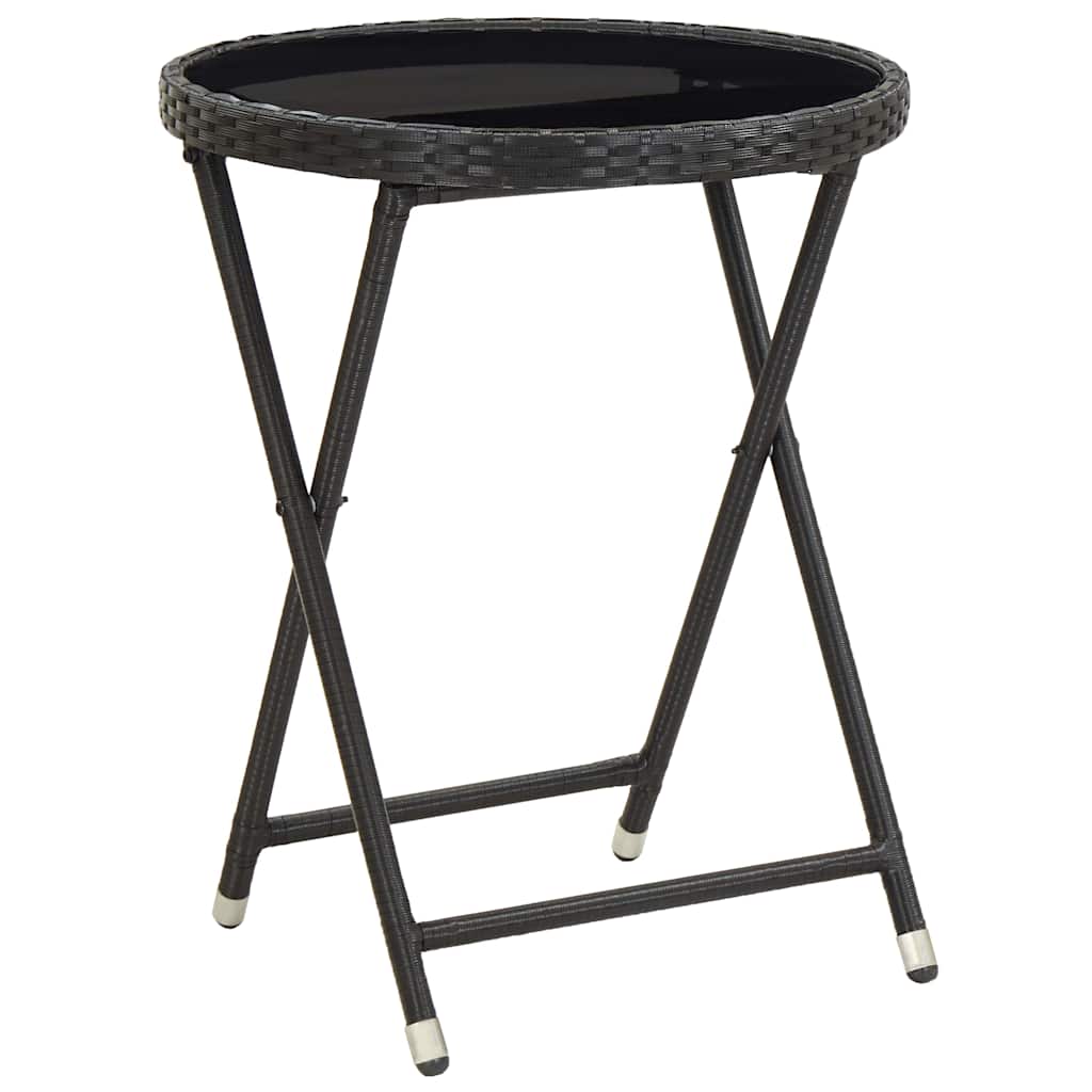 Hage Bistro Sett 3 pcs Svart Poly rattan
