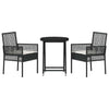 Hage Bistro Sett 3 pcs Svart Poly rattan