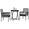 Hage Bistro Sett 3 pcs Svart Poly rattan