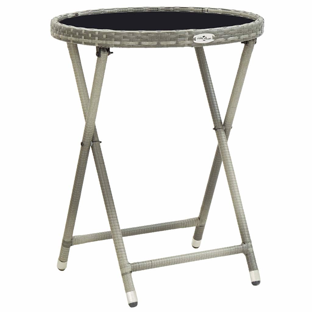 Hage Bistro Sett 3 pcs Grå Poly rattan