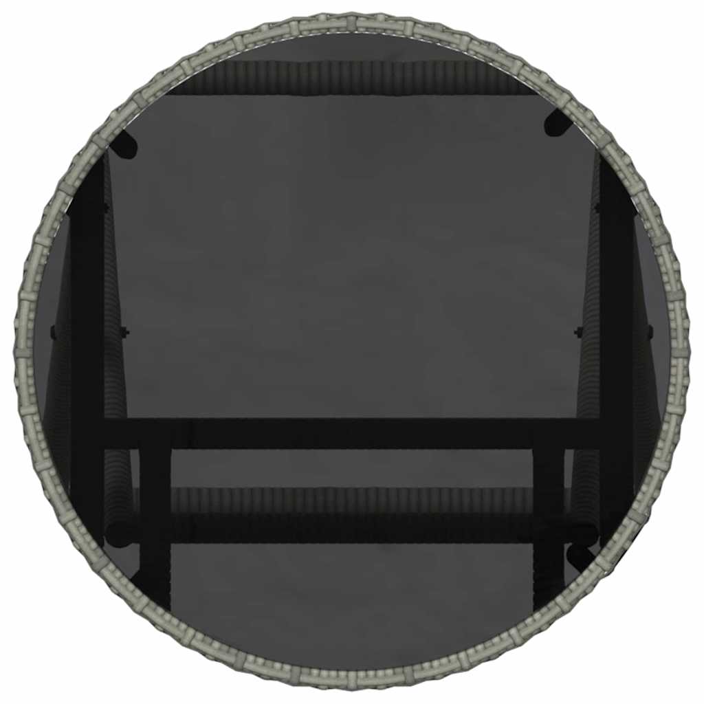 Hage Bistro Sett 3 pcs Grå Poly rattan