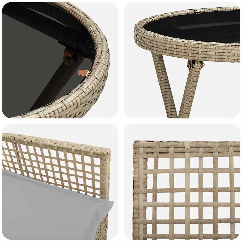 Hage Bistro Sett 3 pcs Beige Poly rattan
