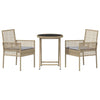 Hage Bistro Sett 3 pcs Beige Poly rattan