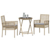 Hage Bistro Sett 3 pcs Beige Poly rattan