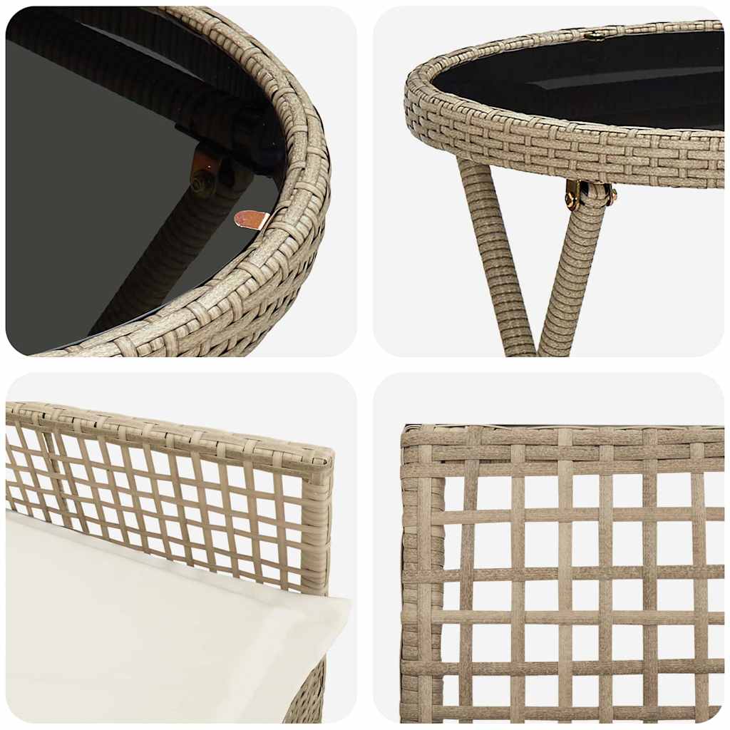 Hage Bistro Sett 3 pcs Beige Poly rattan