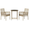 Hage Bistro Sett 3 pcs Beige Poly rattan
