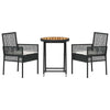 Hage Bistro Sett 3 pcs Svart Poly rattan