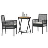 Hage Bistro Sett 3 pcs Svart Poly rattan