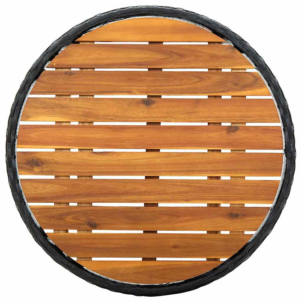 Hage Bistro Sett 3 pcs Svart Poly rattan