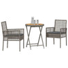 Hage Bistro Sett 3 pcs Grå Poly rattan
