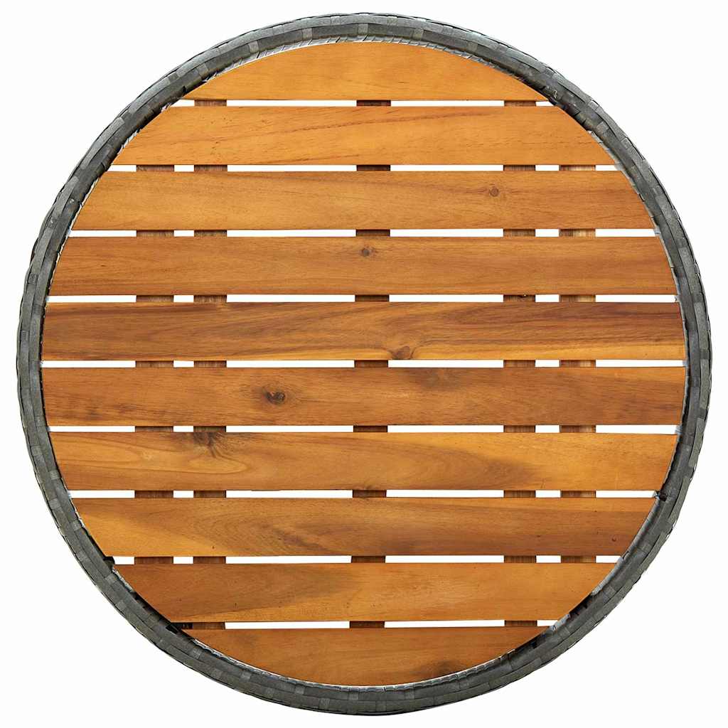 Hage Bistro Sett 3 pcs Grå Poly rattan