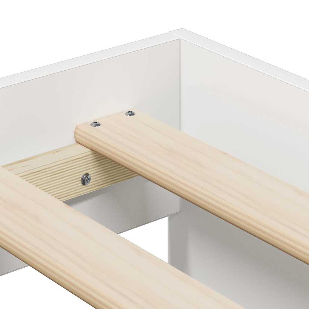 Sengestamme med skuff Hvit 100 x 200 cm Konstruert tre