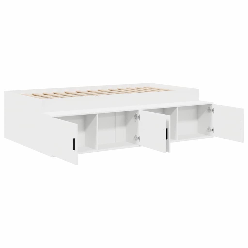 Sengestamme med skuff Hvit 100 x 200 cm Konstruert tre