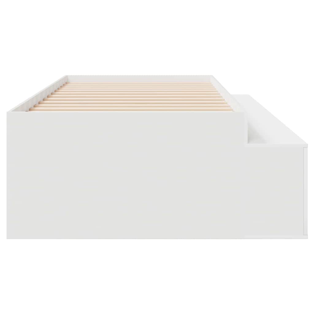 Sengestamme med skuff Hvit 100 x 200 cm Konstruert tre