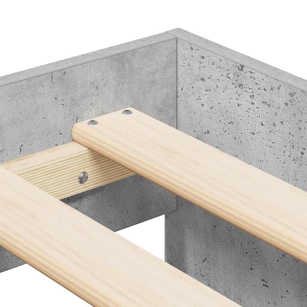 Sengestamme med skuff Betonggrå 100 x 200 cm Konstruert tre