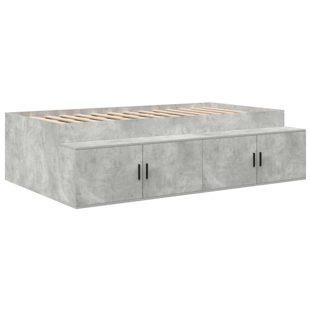 Sengestamme med skuff Betonggrå 100 x 200 cm Konstruert tre
