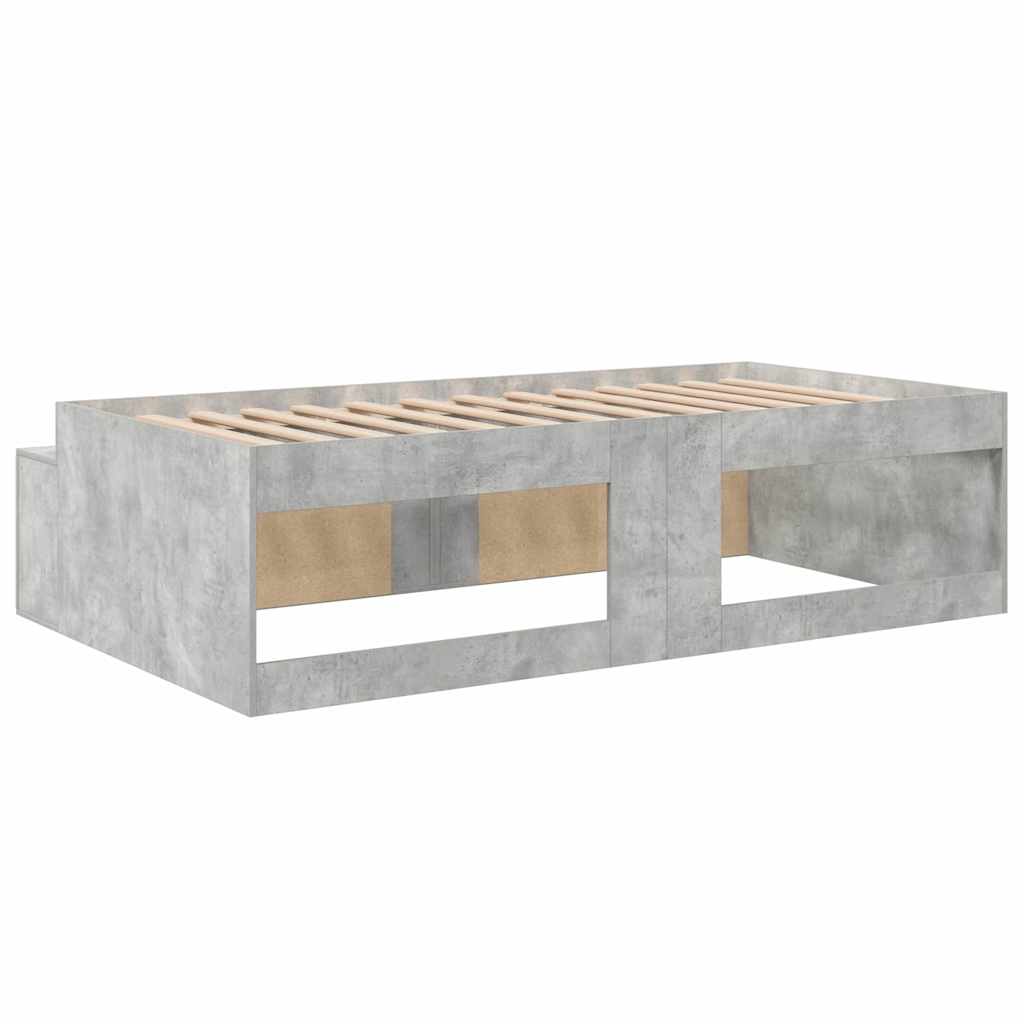 Sengestamme med skuff Betonggrå 100 x 200 cm Konstruert tre