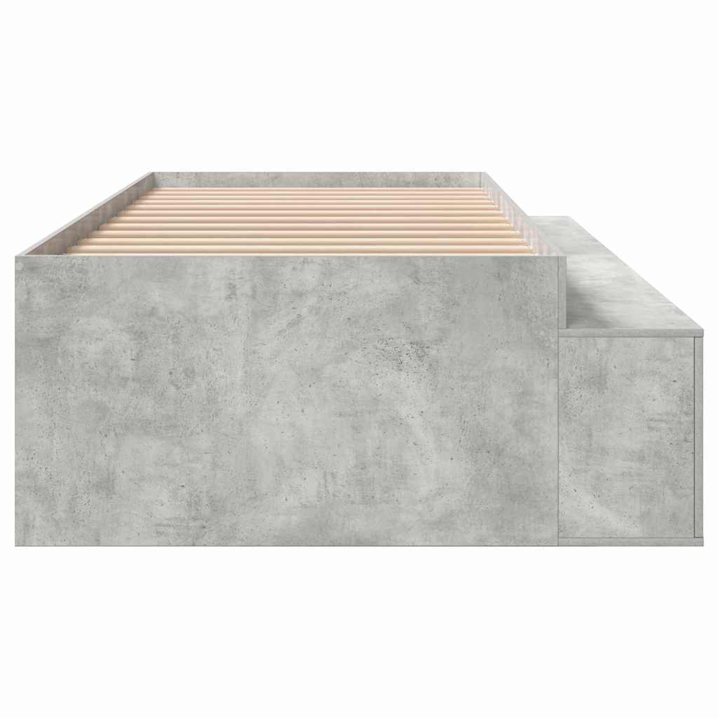 Sengestamme med skuff Betonggrå 100 x 200 cm Konstruert tre