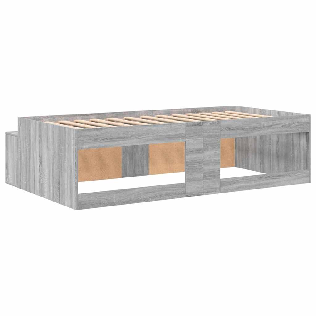 Sengestamme med skuff Grå Sonoma 90 x 200 cm Konstruert tre