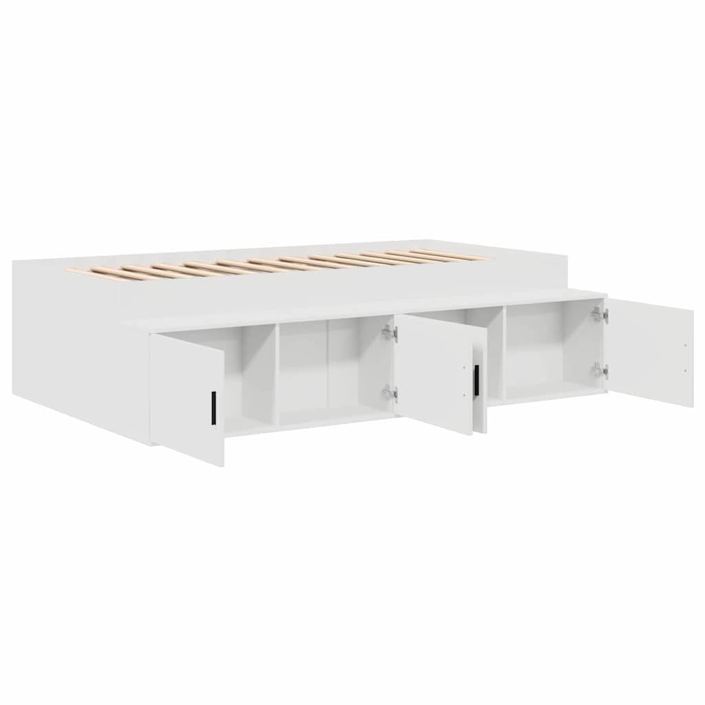 Sengestamme med skuff Hvit 90 x 190 cm Konstruert tre