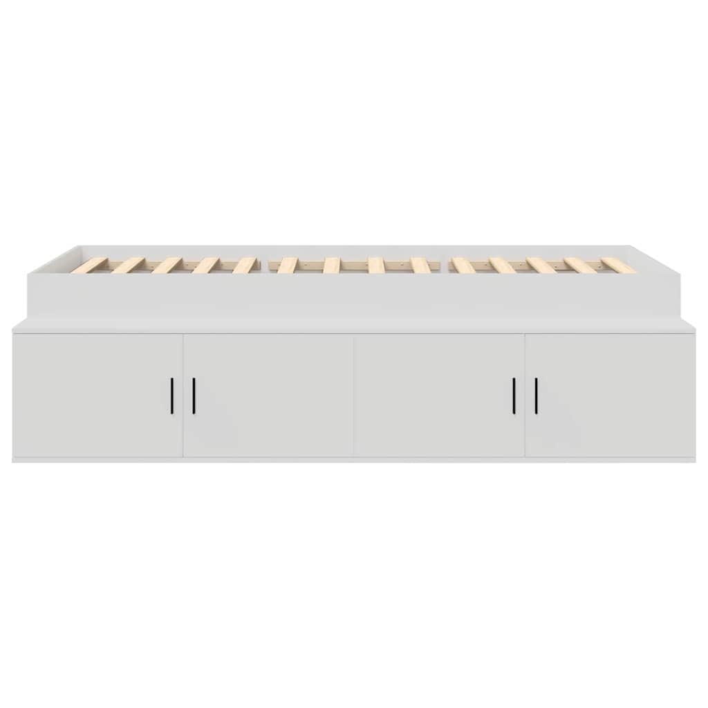 Sengestamme med skuff Hvit 90 x 190 cm Konstruert tre