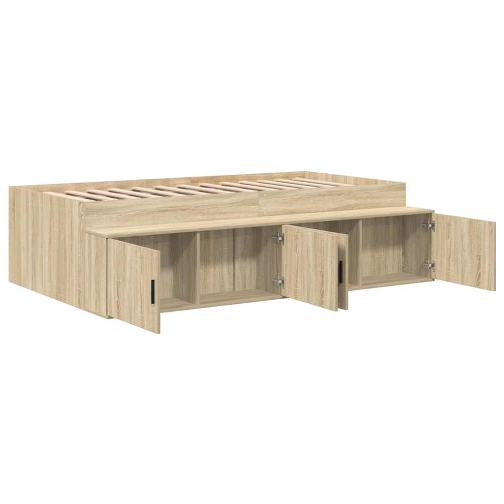 Sengestamme med skuff Sonoma eik 90 x 190 cm Konstruert tre