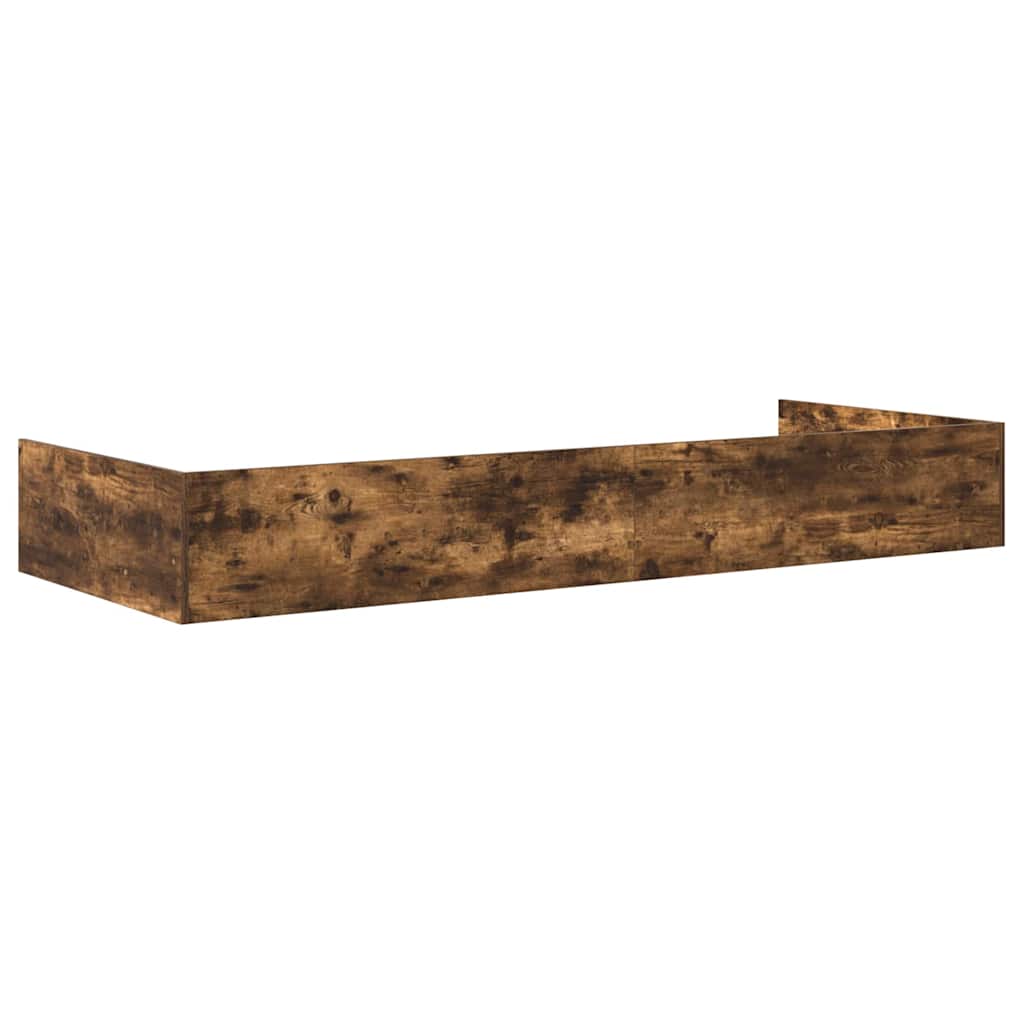 Seng med lagring med hodegjerde Røkt eik 100 x 200 cm Konstruert tre