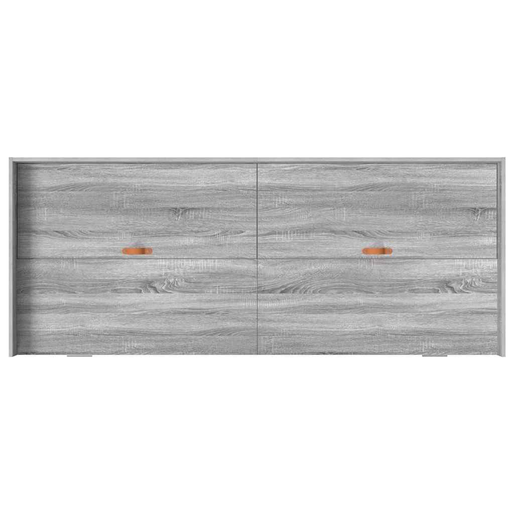 Seng med lagring med skuff Grå Sonoma 100 x 200 cm Konstruert tre