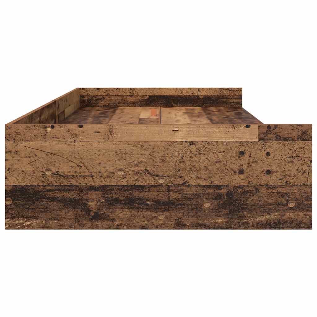 Seng med lagring med hodegjerde Gamle tre 100 x 200 cm Konstruert tre