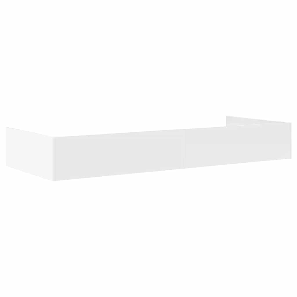 Seng med lagring med hodegjerde Hvit 80 x 200 cm Konstruert tre