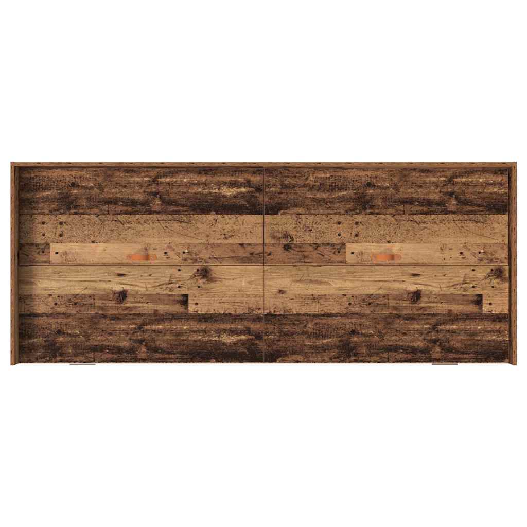 Seng med lagring med hodegjerde Gamle tre 80 x 200 cm Konstruert tre
