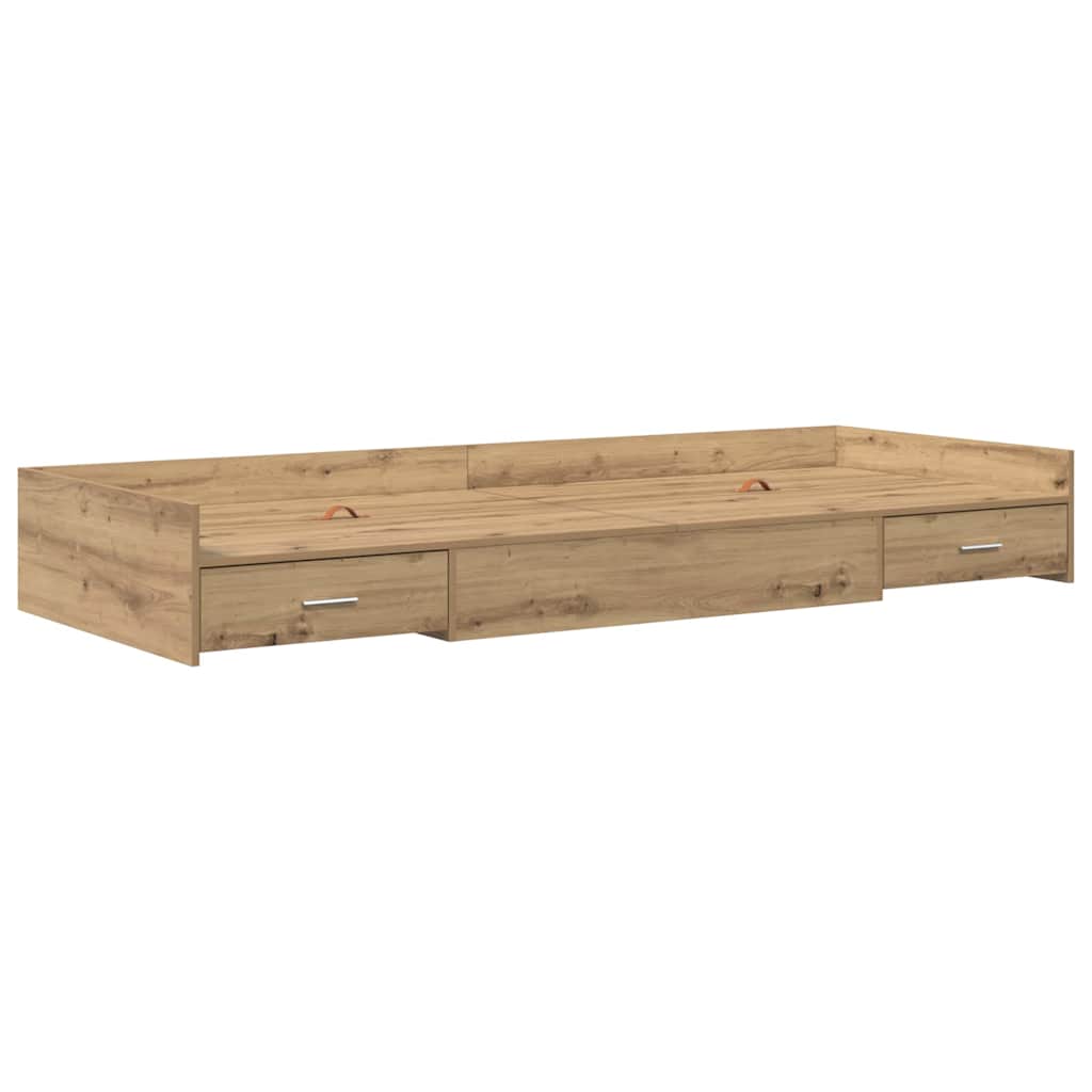 Seng med lagring med skuff Artisan Eik 80 x 200 cm Konstruert tre