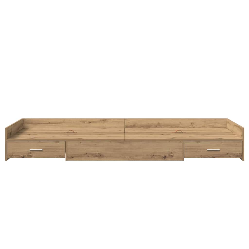 Seng med lagring med skuff Artisan Eik 80 x 200 cm Konstruert tre