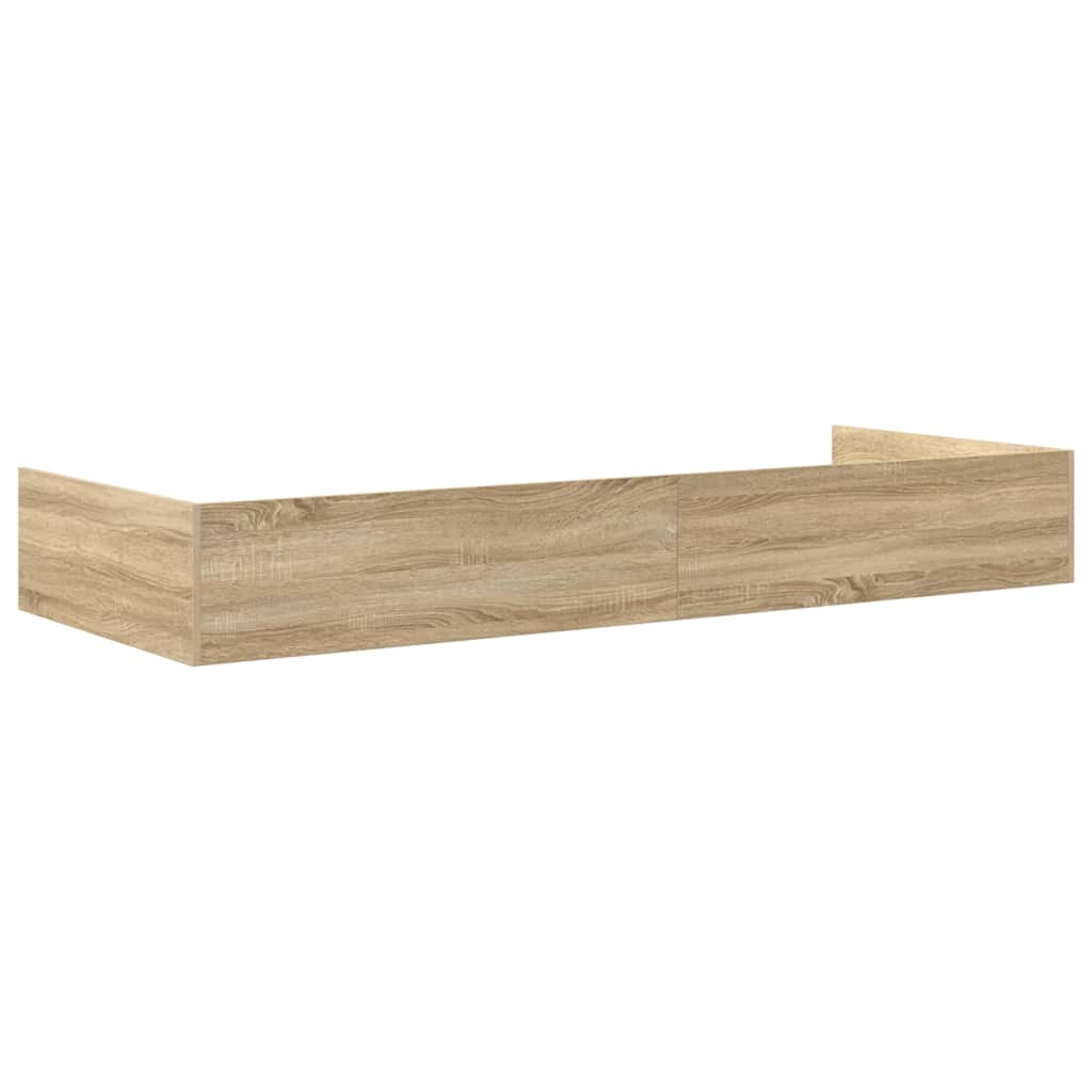 Seng med lagring med hodegjerde Sonoma eik 75 x 190 cm Konstruert tre
