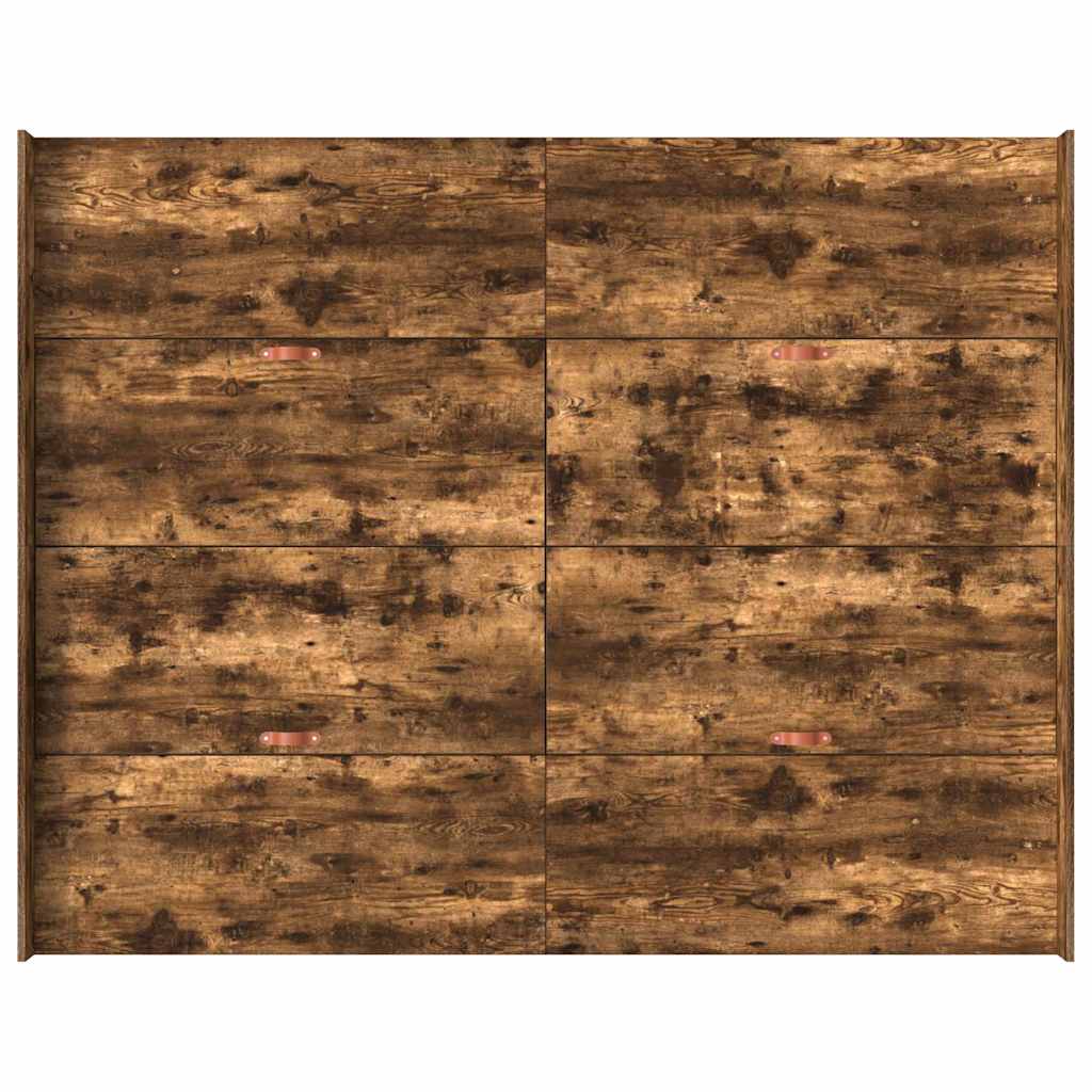 Seng med lagring med skuff Røkt eik 140 x 200 cm Konstruert tre